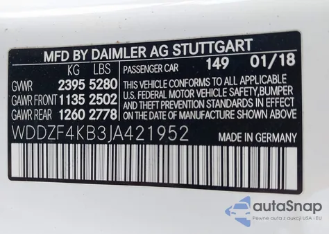 2018 Mercedes-Benz E 300 4Matic z USA, uszkodzony, nr VIN WDDZF4KB3JA421952